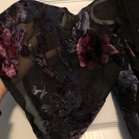 Velvet Floral Romper - Picture 2 of 2